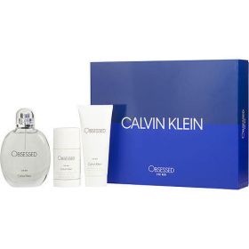 OBSESSED by Calvin Klein EDT SPRAY 4 OZ & HAIR AND BODY WASH 3.4 OZ & DEODORANT STICK ALCOHOL FREE 2.6 OZ - 311313