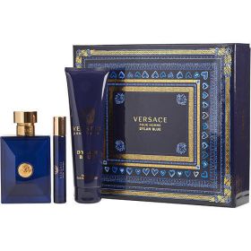 VERSACE DYLAN BLUE by Gianni Versace EDT SPRAY 3.4 OZ & SHOWER GEL 5 OZ & EDT SPRAY 0.33 OZ MINI - 357538