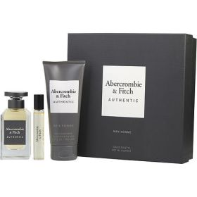 ABERCROMBIE & FITCH AUTHENTIC by Abercrombie & Fitch EDT SPRAY 3.4 OZ & BODY WASH 6.7 OZ & EDT 0.5 OZ MINI - 346716