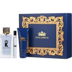 DOLCE & GABBANA K by Dolce & Gabbana EDT SPRAY 3.4 OZ & AFTERSHAVE BALM 2.5 OZ & EDT SPRAY 0.34 OZ MINI - 363451