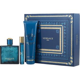 VERSACE EROS by Gianni Versace EDT SPRAY 3.4 OZ & SHOWER GEL 5 OZ & EDT SPRAY 0.33 OZ - 357555