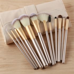 Full Set Of Super Soft Eye Shadow Brush High End Animal Hair Makeup Brush Set (Option: Champagne Gold Storage bagB)